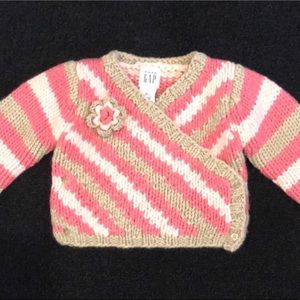 GAP Thick, Striped, Wrap Sweater